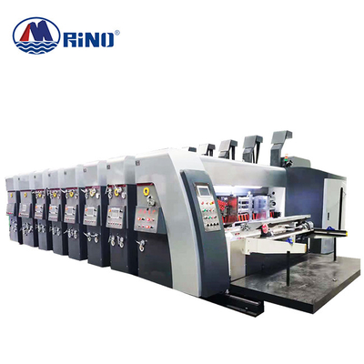 5 / 6 Color Movable Carton Box Flexo Printing Machine With Slotter Die Cutter